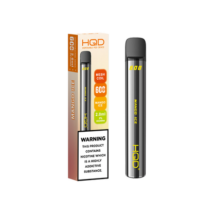 20mg HQD 600 Disposable Vape Device 600 Puffs