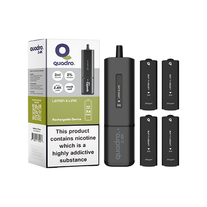 20mg Quadro 2.4K Pod Vape Kit Black Series 2400 Puffs