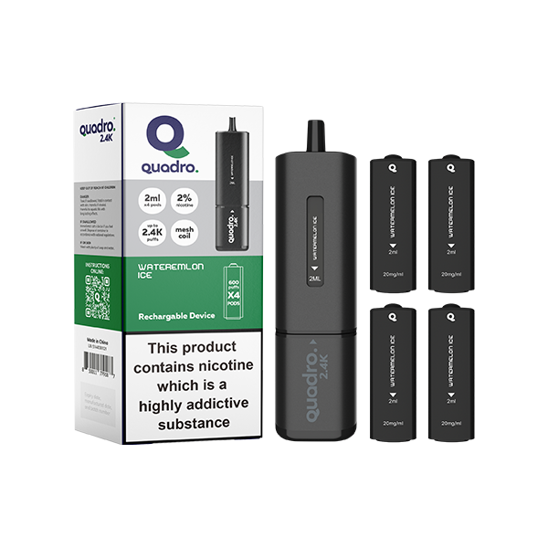 20mg Quadro 2.4K Pod Vape Kit Black Series 2400 Puffs